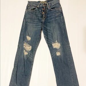 j. crew pount sur denim $268 distressed jeans size 25